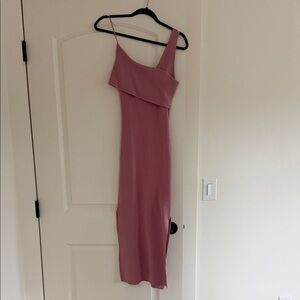 Elegant Pink One-Shoulder Dress